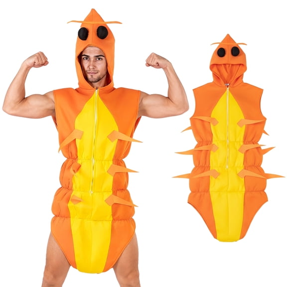 Shrimp Costume Adult Crawfish Lobster Crustacean Suit Sea Creature Ocean Animal Halloween Cosplay Outfit for Men Women