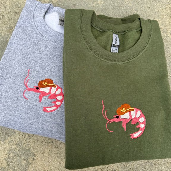 Shrimp Cowboy Embroidered Sweatshirt