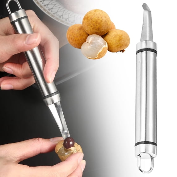 Shrimp Deveiner Tool,Longan Seed Remover,Stainless Steel Shrimp Deveining Tool,Portable Efficient Peeler Tool Deseeding and Vein Removal Gadget Deveiner Shrimp(Black)