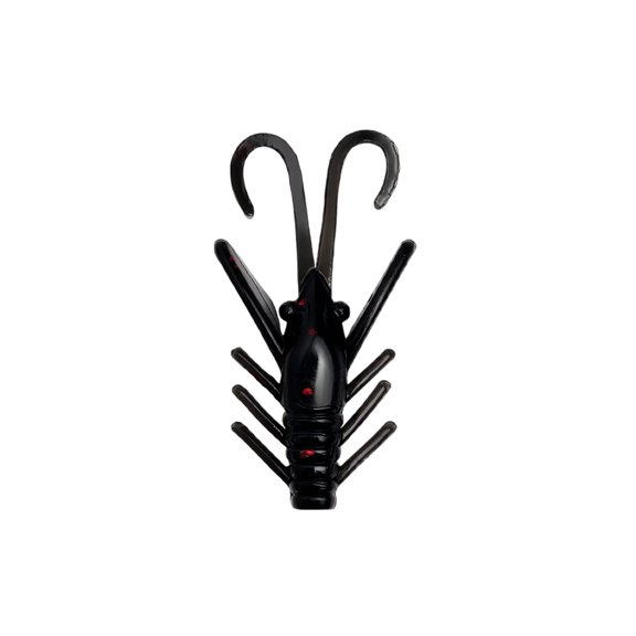 Shrimp Fishing Lure, Floating Soft Drop Shot Finesse Realistic Mini Bionic Tiny Prawn Bait Artificial Tackle of Bass Perch Stream Ultra Light Angling 1.57 in 0.7 g Black
