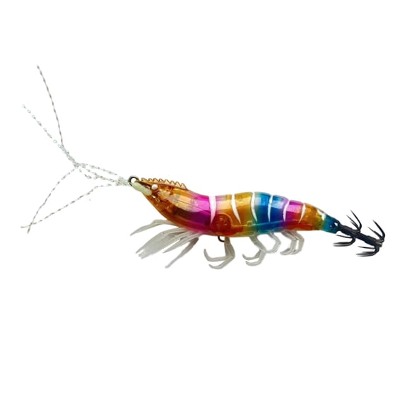 Shrimp Fishing Lures Pre-Rigged, Glow Eyes Soft Bait for Saltwater & Freshwater - Lifelike Silicone Prawn Jig for Bass, Trout, Redfish, Flounder, Crappie, Snook, Walleye
