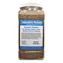 Shrimp GROWER 45% Protein Sinking Pellets, 1/16" x 3/8" Pellets for Shrimp, Snails, Crabs, Catfish, Plecos for All Tropical Fish, Pellets by Zeigler…5-lb 8oz Lg Jar