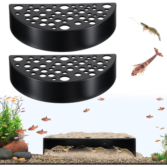 Shrimp Hides 2 PCS Plastic Shrimp Cave Hideout Aquarium Accessory(4.64×2.36×1in)