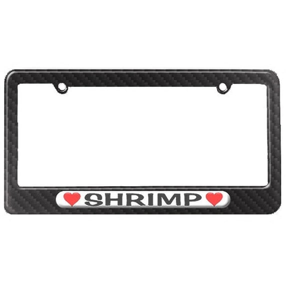 Shrimp Love with Hearts License Plate Frame