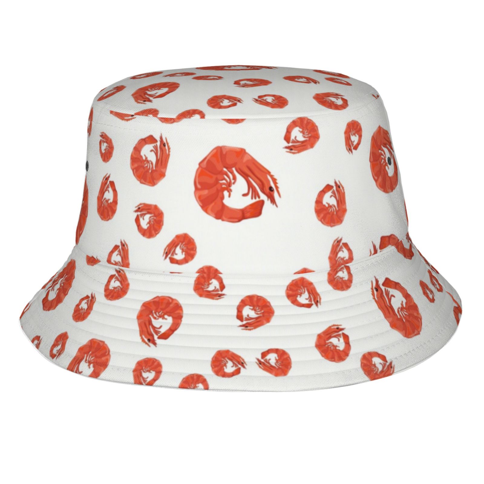 Shrimp Pattern Sea Food Bucket Hat Beach Fisherman Hats Sun Protection For Men Women Gift