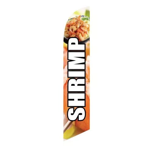 Shrimp Seafood Mariscos Advertising Feather Banner Swooper Flag - Flag Only -