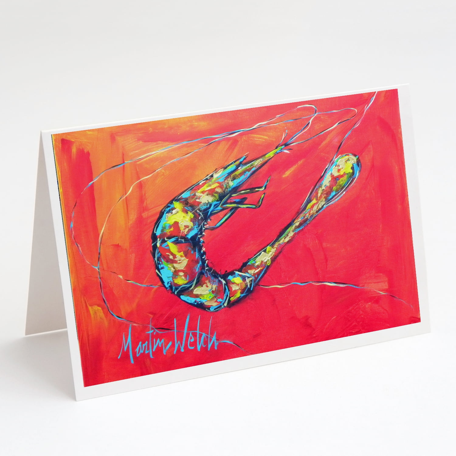 Shrimp Seafood Three Greeting Cards Pack of 8 7 in x 5 in