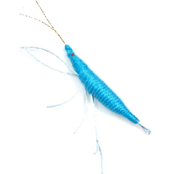 Shrimp-Shaped Cat Toy Made of Wool Yarn and Cat Grass for Independent Play and Anxiety Relief