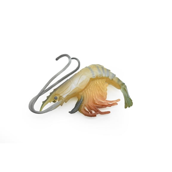 Shrimp Toy, Prawn, Tiger Shrimp, Ocean, Sea, Realistic Rubber Figure, Model, Educational, Animal, Hand Painted Figurines, 4" CH083 BB82