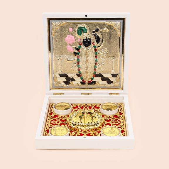 Shrinathji Charan Paduka - Premium Pooja Box