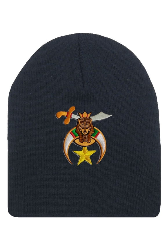 Shriner's Masonic Winter Hat - Black Beanie Cap Shriners Freemasons Symbol