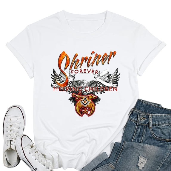 Shriners Forever Helping Children. Women T-Shirt White 3X-Large