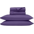 thumbnail image 1 of Shrinita 300 Thread Count Organic Cotton Bedsheet 4 PC Full Plum 15" Deep Pockets, 1 of 7