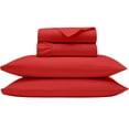 thumbnail image 1 of Shrinita 400 Thread Count Organic Cotton Bedsheet 4 PC Twin-XL Burgundy 25" Deep Pockets, 1 of 7
