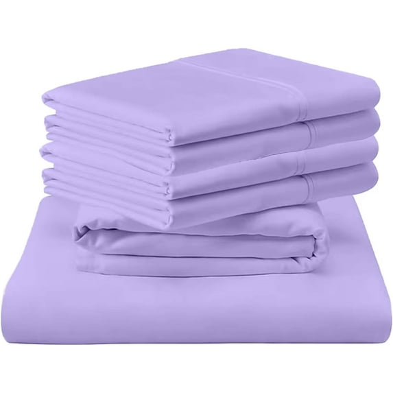 Shrinita 700 Thread Count Organic Cotton Bedsheet 6 PC Full Lavender 22" Deep Pockets