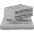 thumbnail image 1 of Shrinita 700 Thread Count Organic Cotton Bedsheet 6 PC King Silver 25" Deep Pockets, 1 of 7