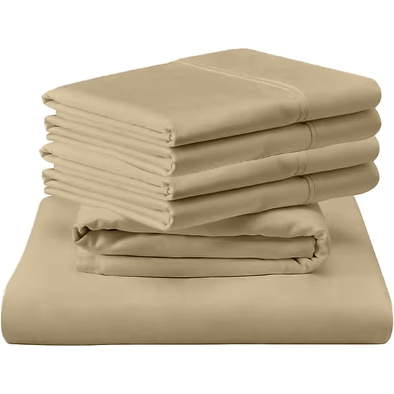 Shrinita 700 Thread Count Organic Cotton Bedsheet 6 PC RV-King Taupe 10" Deep Pockets