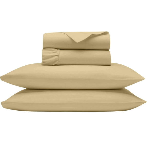 Shrinita 800 Thread Count Organic Cotton Bedsheet 4 PC Twin Taupe 25" Deep Pockets
