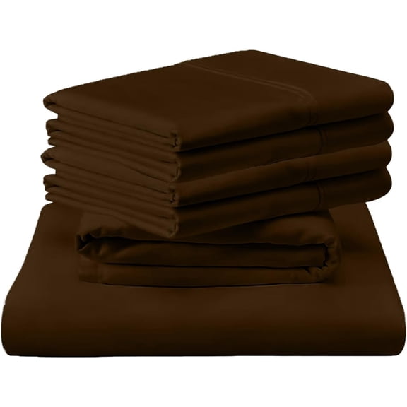 Shrinita 700 Thread Count Organic Cotton Bedsheet 6 PC RV-King Chocolate 22" Deep Pockets