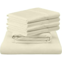 Shrinita 800 Thread Count Organic Cotton Bedsheet 6 PC Short King Ivory 22" Deep Pockets