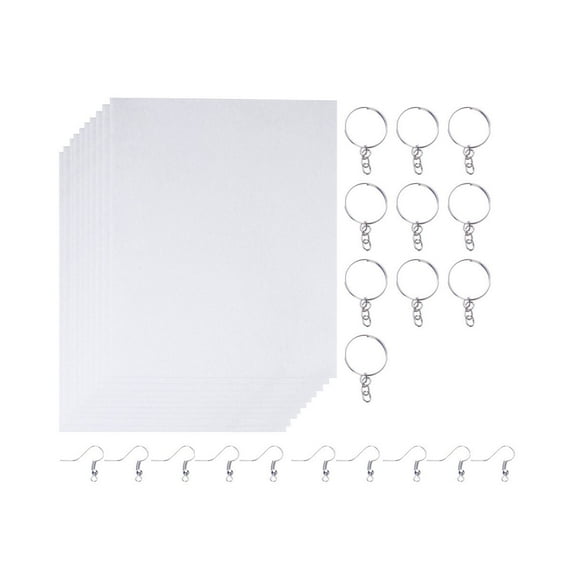 Shrink Heat Paper Film Diy Hand Painted Shrinky Hook Ear Materials Sheets Kit Carving Silver Shrinkable Art