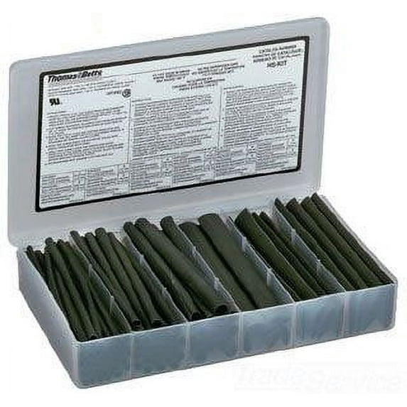 Shrink-Kon Heat Shrink Tubing Kit,Black,74 Pc HSKIT