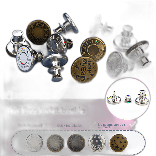 Shrink Waist Magic Weapon NailFree Button Jeans Button Waist To Change