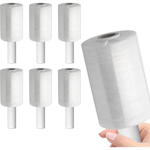 Shrink Wrap Roll for Moving | 80 Gauge 5" x 1000 FT Plastic Wraps for Packing | Clear Stretch Film for Pallets, Furniture, Boxes & Storage Protection - 6 Pack