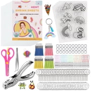 CandWuom Shrinky Dink Paper,Shrink Art Kit for Kids Craft, 168Pcs Shrink Plastic Paper for Stickers Marking