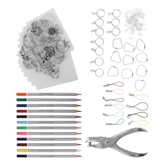 Shrinky Dink for Girls,Heat Shrink Sheet Set Portable DIY Color Manual Heat Shrink Film Material Package Set,Shrinky Dink Paper