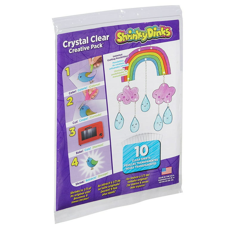 Shrinky Dinks Creative Pack 10 Sheets Crystal Clear Kids Art and Craft  Activity 