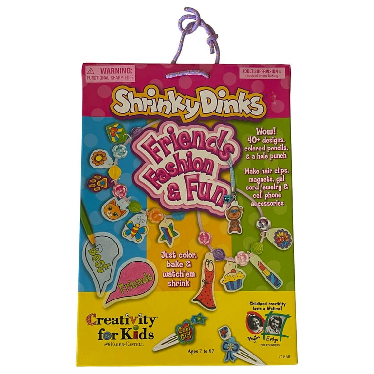 Shrinky Dinks Friends Fashion & Fun Craft Set 40 Designs Color Bake & Shrink