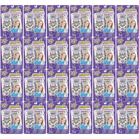 Shrinky Dinks Jewelry Activity Set Birthday Holiday Party Bulk Fun Girls 24 Kits
