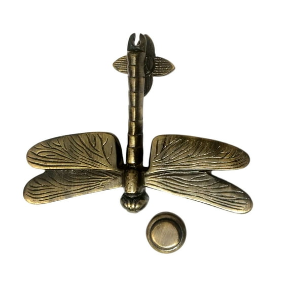Shristy Hardware "Dragonfly" Decorative Iron Door Knocker - (Pack of 1 Antique Brass Finish)