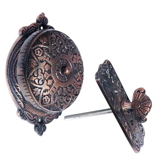 Shristy Hardware "Hosanna" Brass Manual Old Fashioned Door Bell – Vintage Twist Bell with Key Plate – Mechanical Doorbell for Home – (Pack of 1 Antique Copper Finish) PT-2