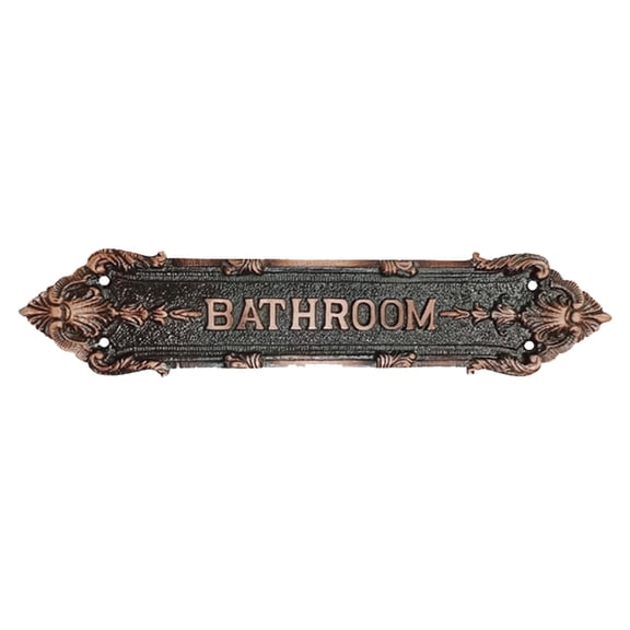 Shristy Hardware "Large Bathroom" Decorative Brass Sign Plate