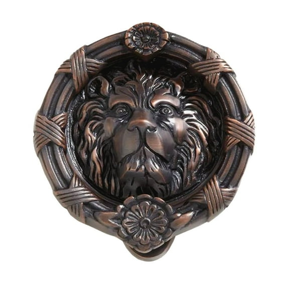 Shristy Hardware "Large Lion" Decorative Brass Door Knocker for Door Front - (Pack of 1 Antique Copper Finish)