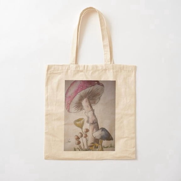 Shroom Magic Canvas Tote Bags, Reusable Shopping Bag