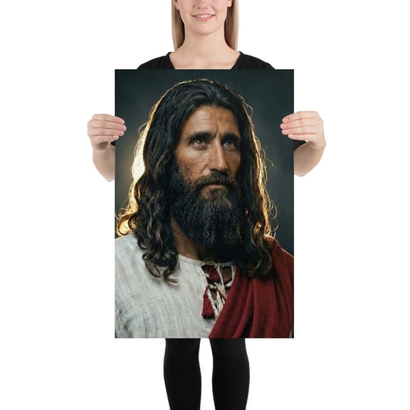 Shroud Inspired Portrait Print Of Jesus, Christian Wall Art, Vertical Faith Artwork