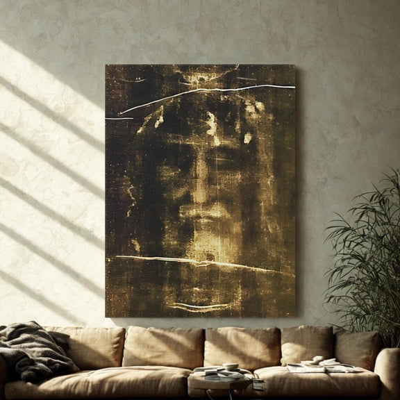 Shroud Of Turin Christian Wall Art Print, Face Of Jesus, Home Office Decor