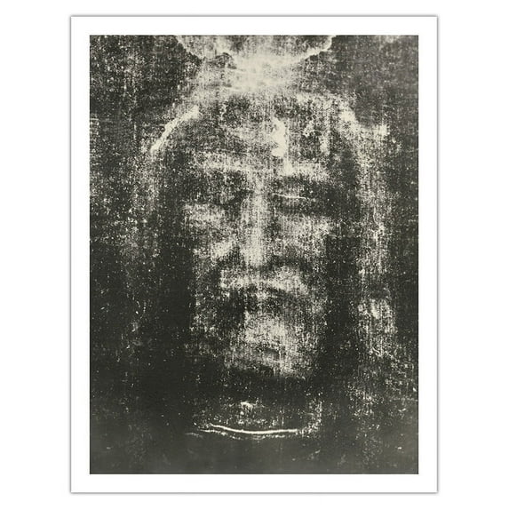 The Shroud of Turin (Sindone di Torino) - Turin Shroud (Sacra Sindone) - Vintage Religious Art by Secondo Pia c.1898 - Fine Art Matte Paper Print (Unframed) 20x26in