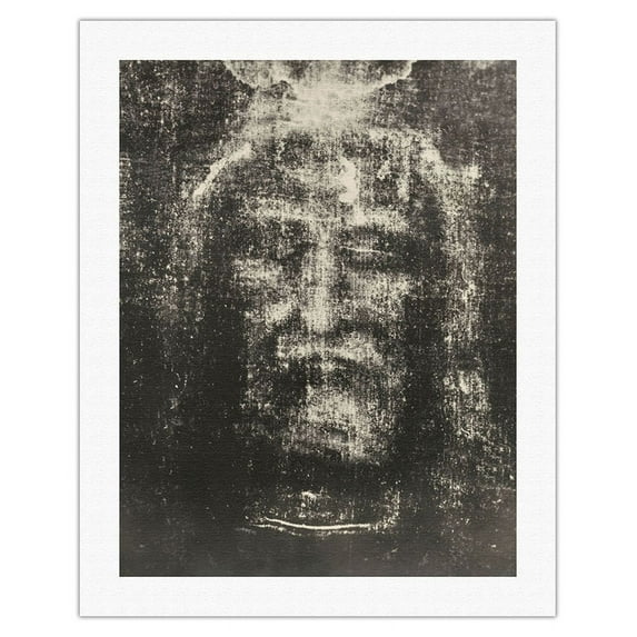 The Shroud of Turin (Sindone di Torino) - Turin Shroud (Sacra Sindone) - Vintage Religious Art by Secondo Pia c.1898 - Fine Art Rolled Canvas Print 20in x 26in