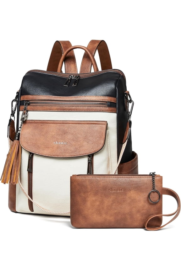 Backpack Purse for Women Fashion Leather Backpack Purse Designer Travel Backpack Convertible Shoulder Bag with Wristlet for Work College