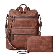 Shrrie Backpack Purse for Women Leather Fashion Designer Backpack Convertible Shoulder Satchel Bag for Travel College Work