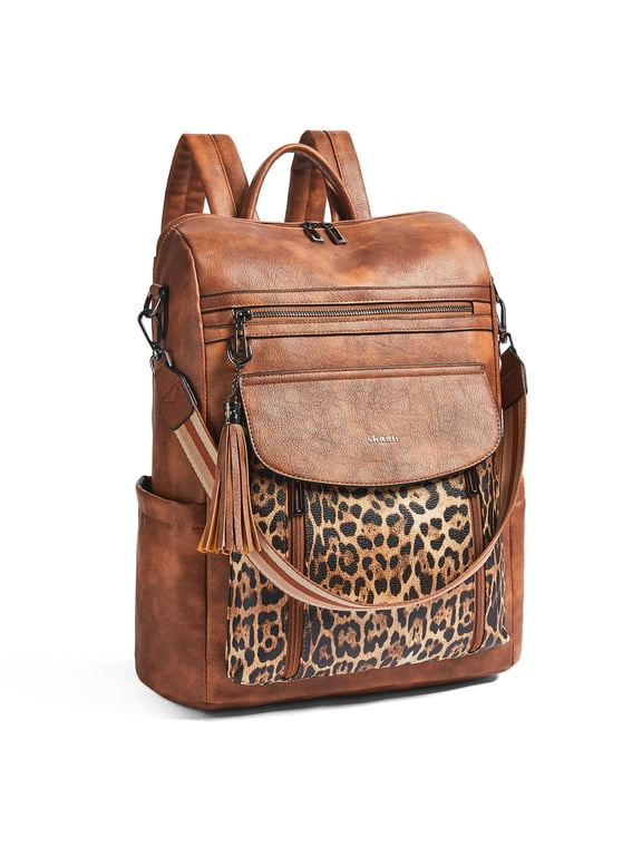 Laptop Backpack for Women 15.6 inch,Travel Leather Backpack Purse Nurse Teacher Carry on Backpack Computer Bag,Professional Water-Resistant College Business Work Casual Daypack