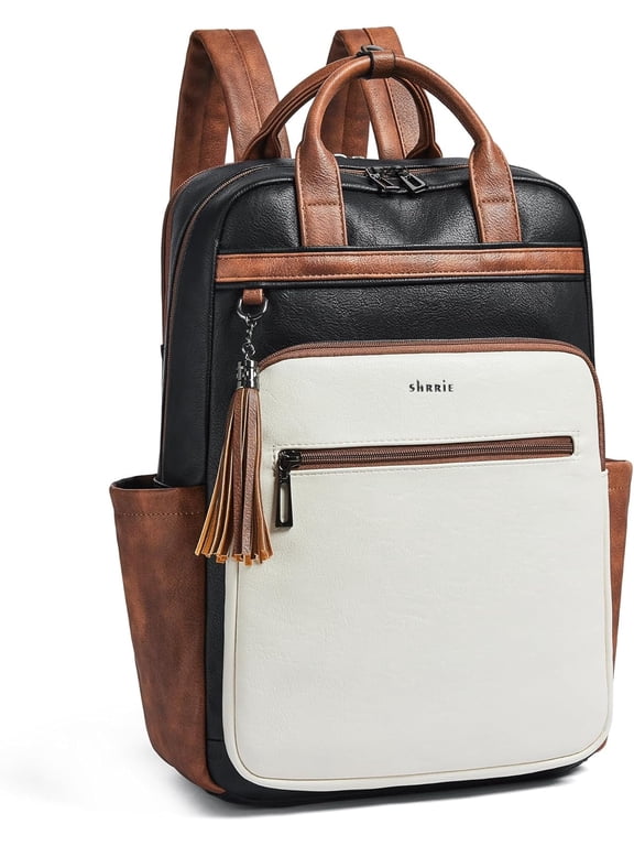 Laptop Backpack for Women 15.6 inch Travel Leather Backpack Purse Work Computer Backpacks for Business College