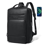 Shrrie Leather Laptop Backpack for Women and Men,28 L Travel Backpack Computer Bag Fits 16 inch Laptop,Expandable Casual Daypack with USB Charging Port for Work Business Weekender College