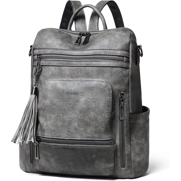 Shrrie Vegan Leather Laptop Backpack for Women 15.6 inch Work Backpack Fashion Travel Backpack Purse for Travel College Work