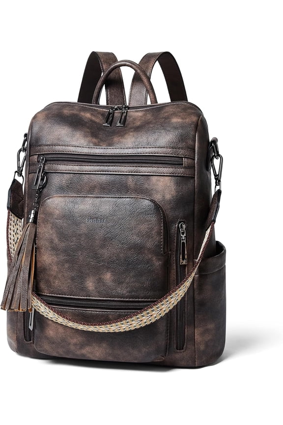 Vegan Leather Laptop Backpack for Women 15.6 inch Work Backpack Fashion Travel Backpack Purse for Travel College Work