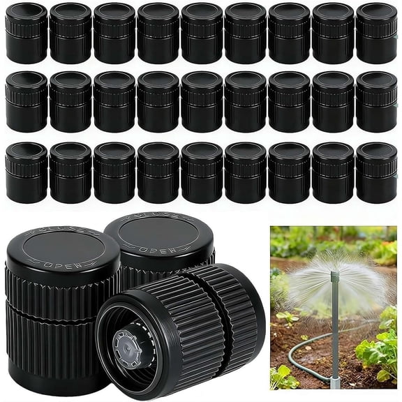 Shrub Sprinkler Heads, 30 Pack Adjustable Irrigation Bubbler with 360 Spray Pattern, 1/2 Inch Male Thread Water Saving Emitter for Garden Flower Beds